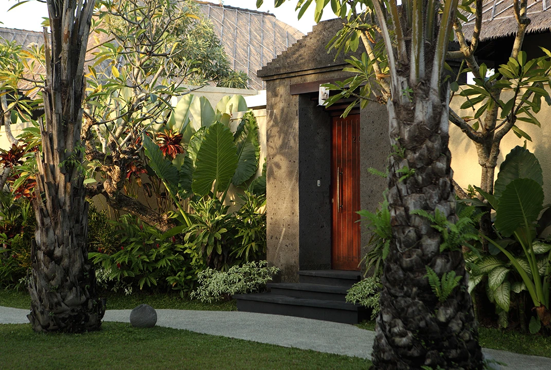 Secluded tropical entrance to a private villa at Mahagiri Villas Sanur